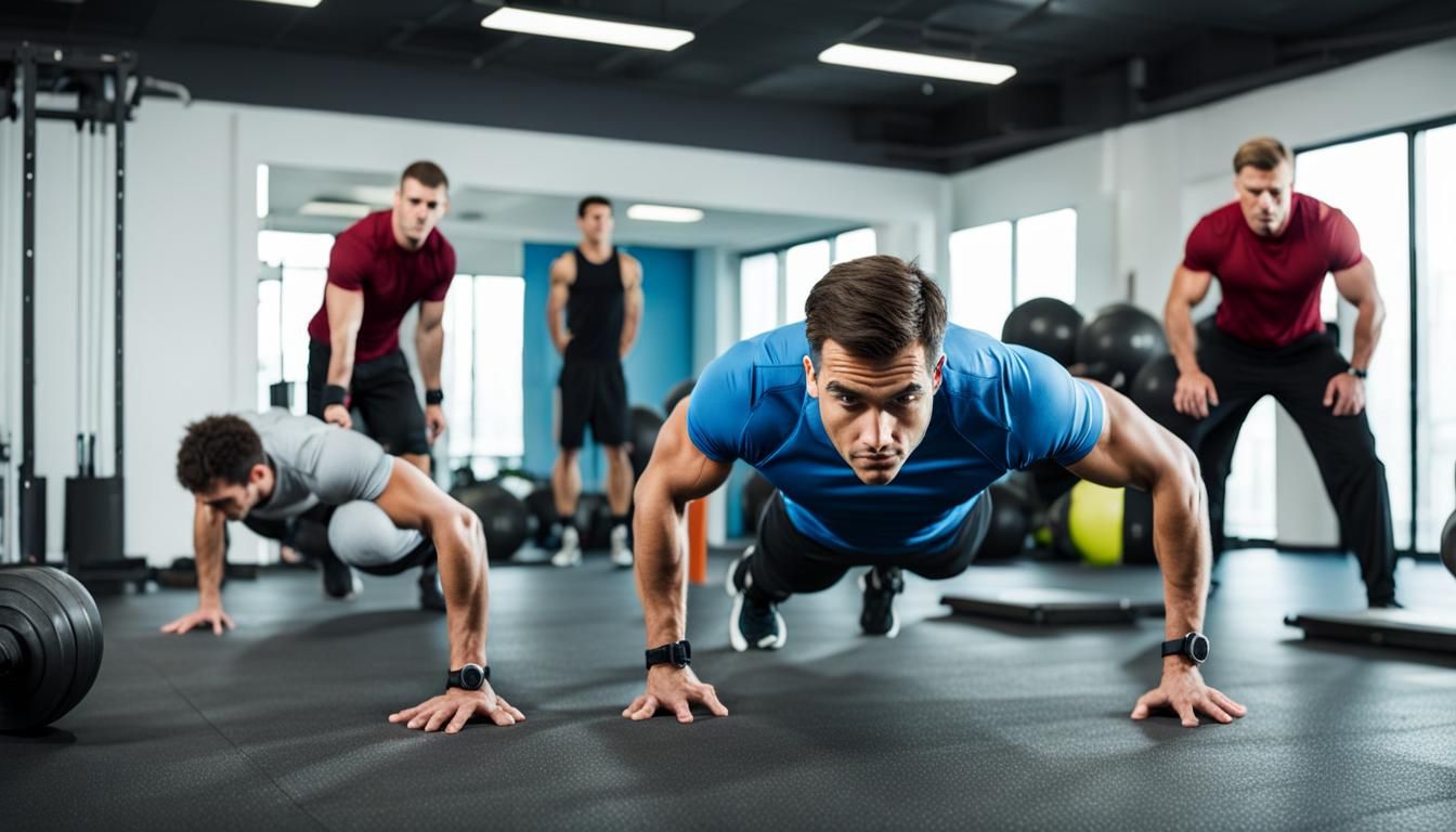 Businessman Watches Youths Exercise at the Gym