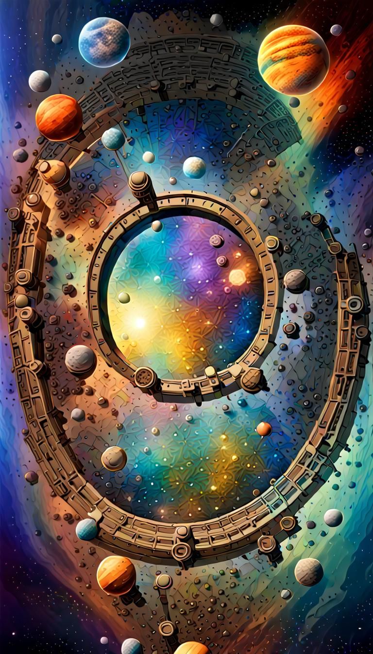 Prismatic Wonders of Space: A Maximalist Digital Illustratio...