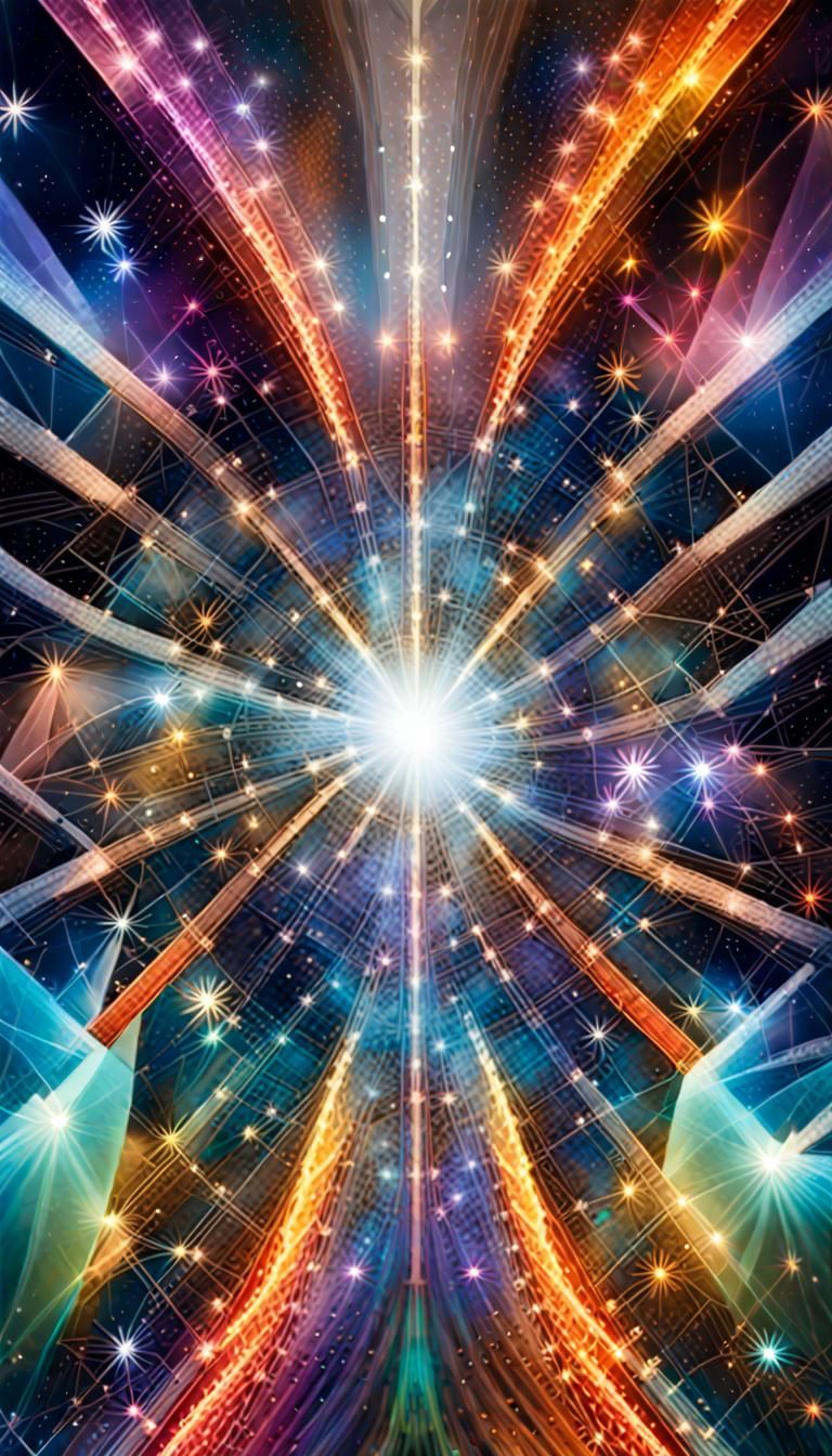 Prismatic Intelligence Across Space in Surreal Digital Art