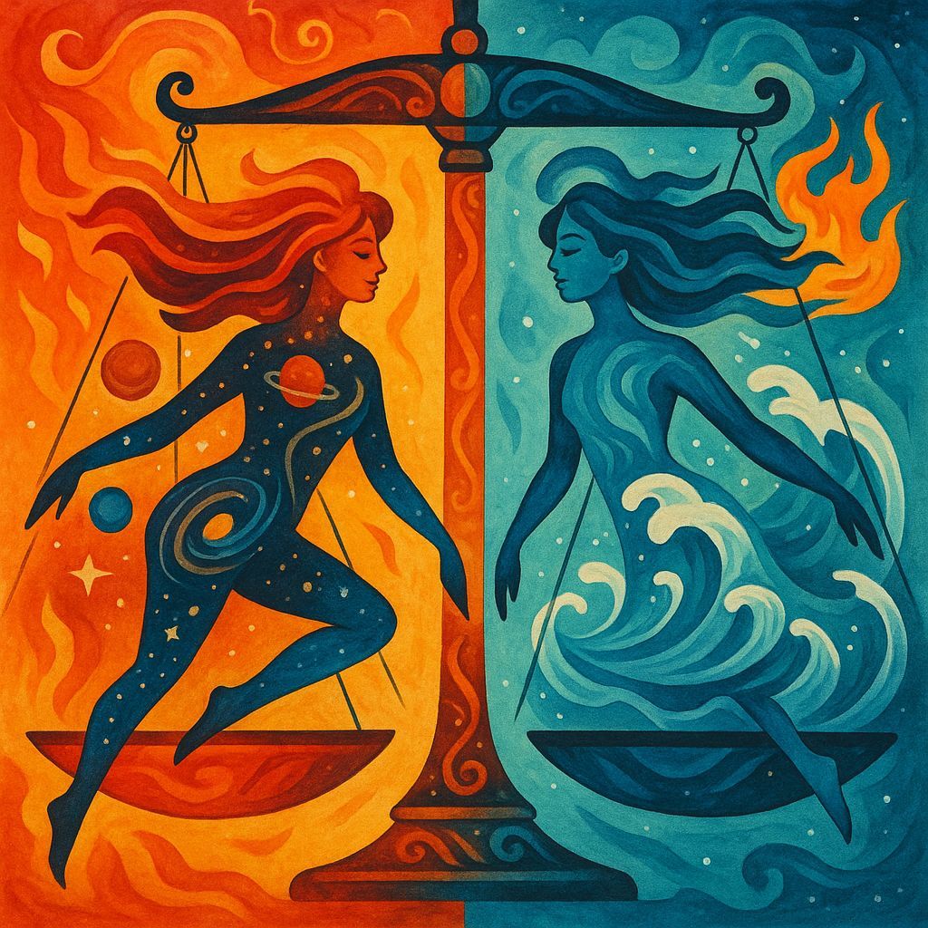 Harmonious Balance of Elements in Split Image