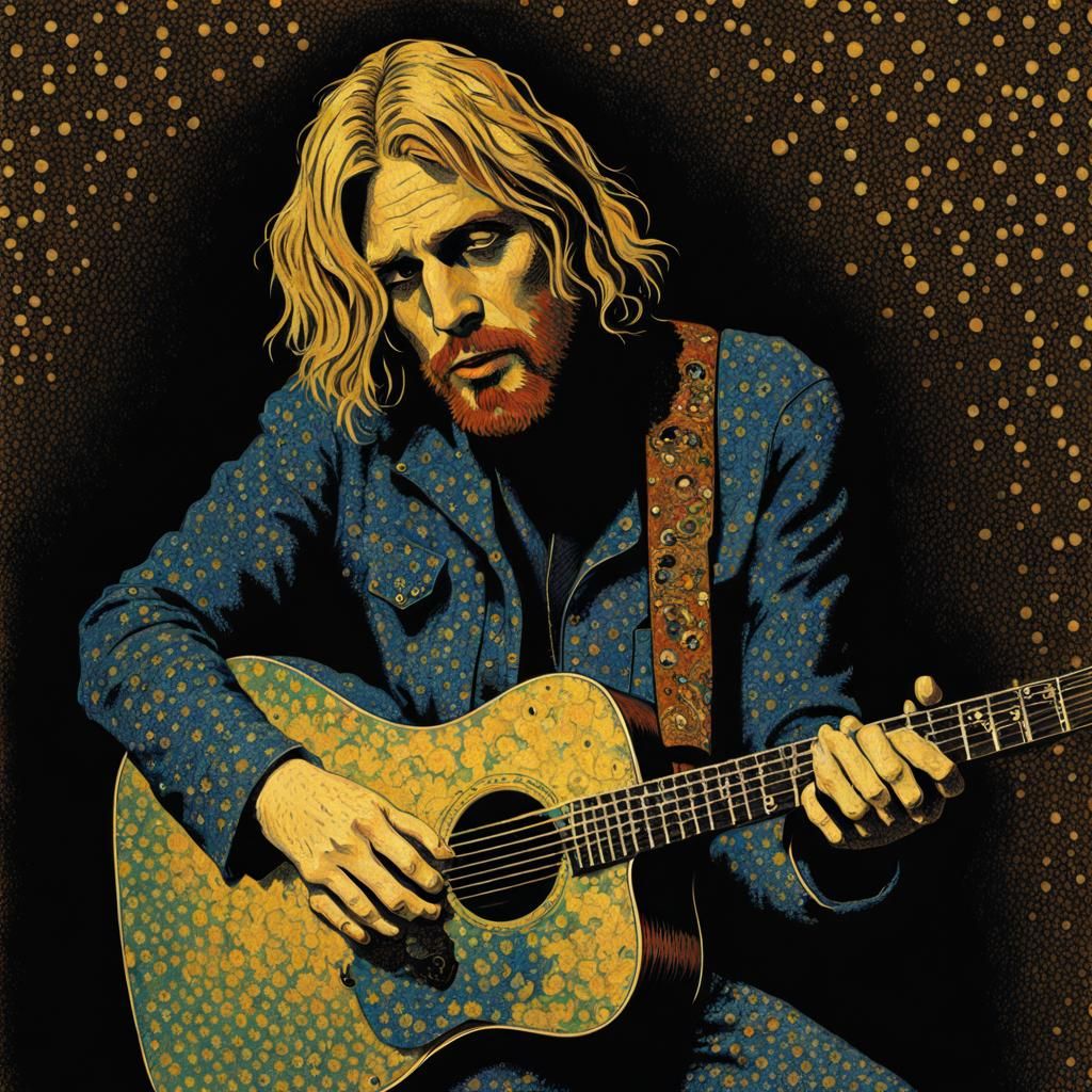 Kurt Cobain as Van Gogh Painting