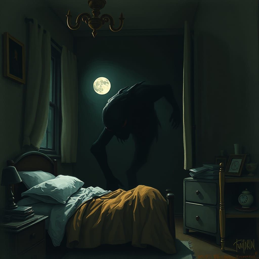 Ominous Entity Lurks in Shadows as Dark Art