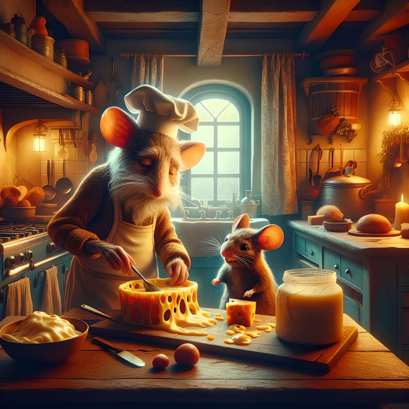 Master teaching the young one how to CHEESE