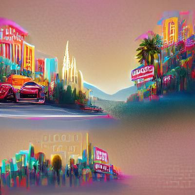 Hollywood Sign: 8k Digital Illustration