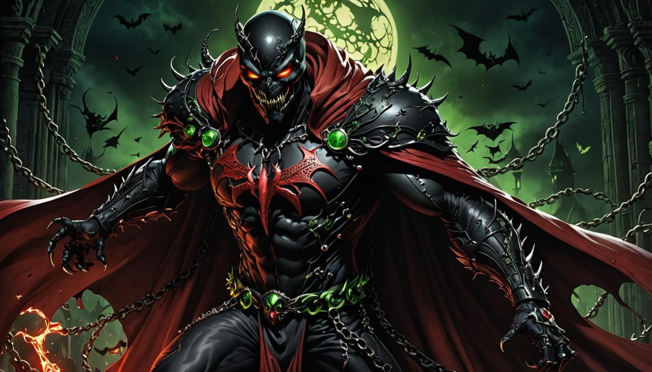 Dark Spawn with Crimson Cape Digital Art