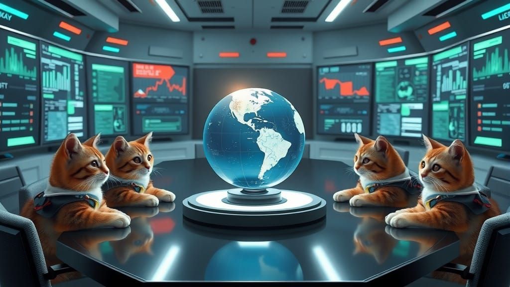 Futuristic Feline Conclave Masterminds World Domination