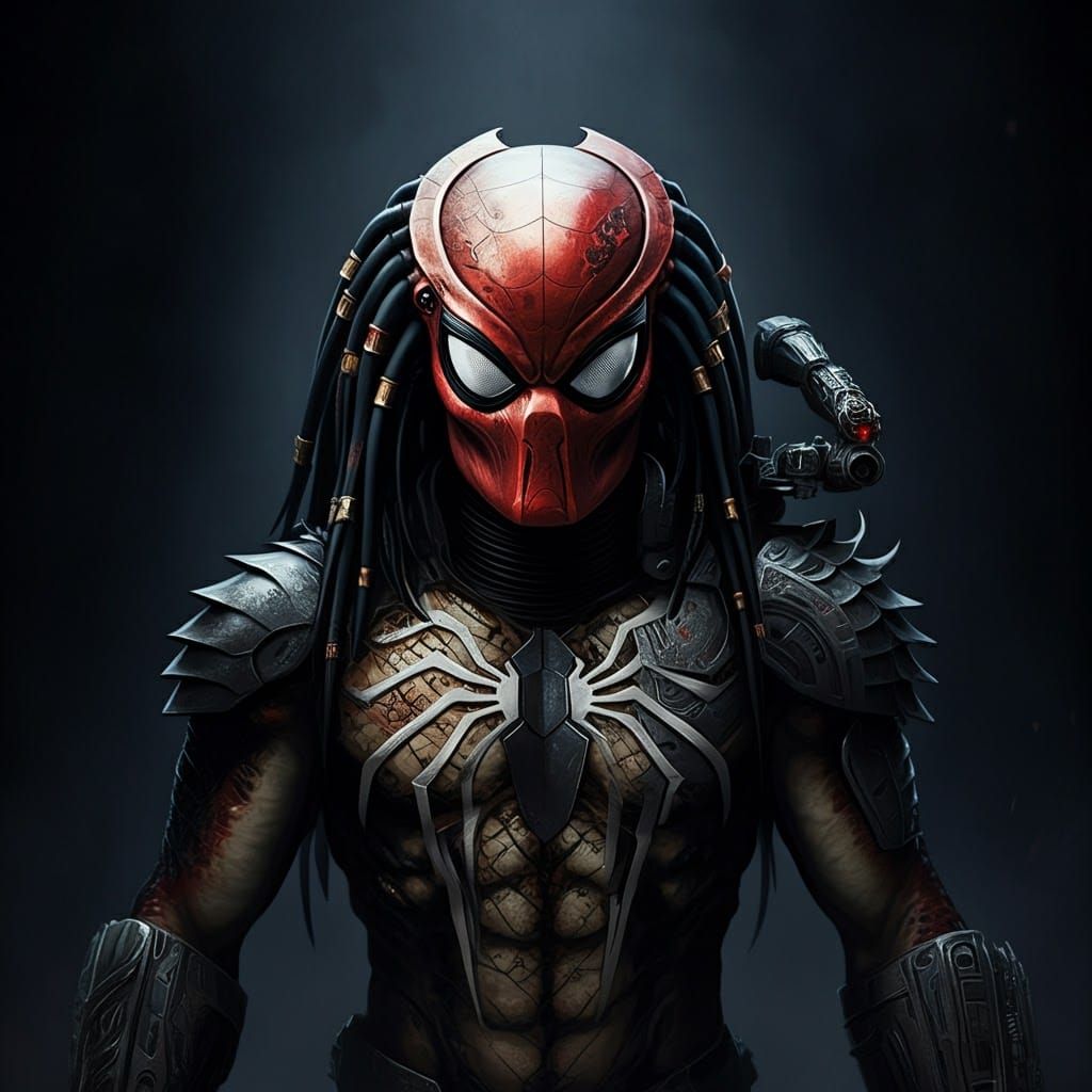 Spiderman as Yautja Predator Hybrid Concept
