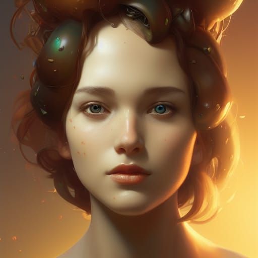 Mushroom Girl Portrait in Detailed Concept Art