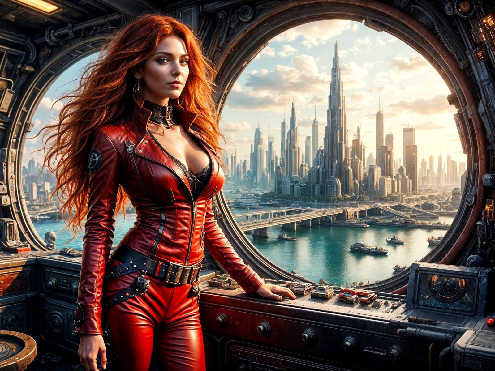 Space Pirate on Bridge in Rococo-Wave Style