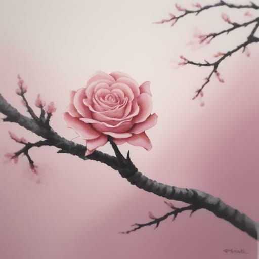 Elegant Woman in Ink Wash Painting Style