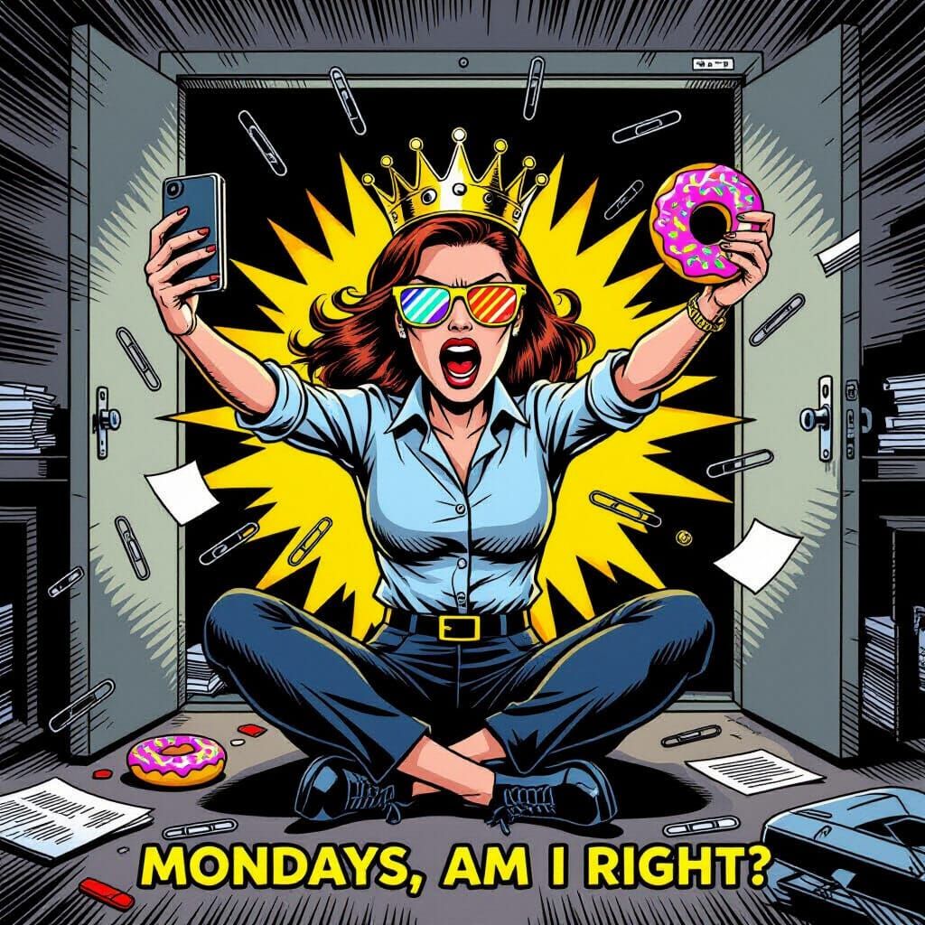 Secretary Takes Fierce Selfie in Stationery Cupboard Comic S...