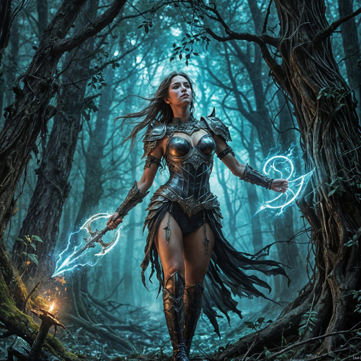 Fantasy Woman in Detailed Matte Painting Style