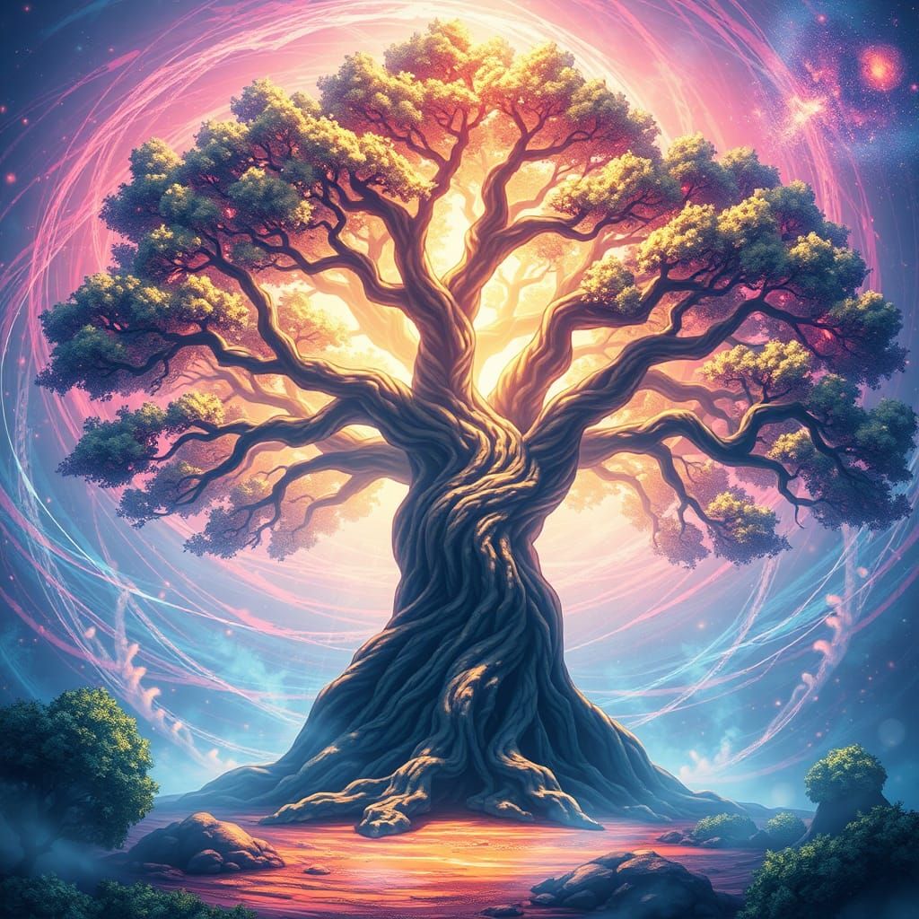 Yggdrasil: World Tree in Anime Style