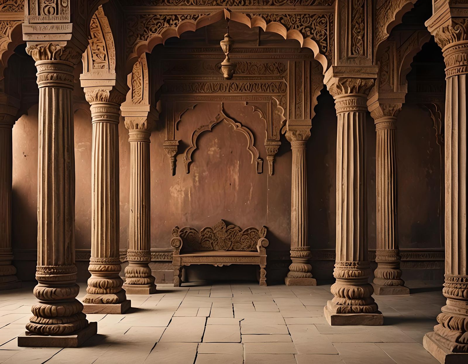 Traditional Indian Pillars: AI-Generated Background