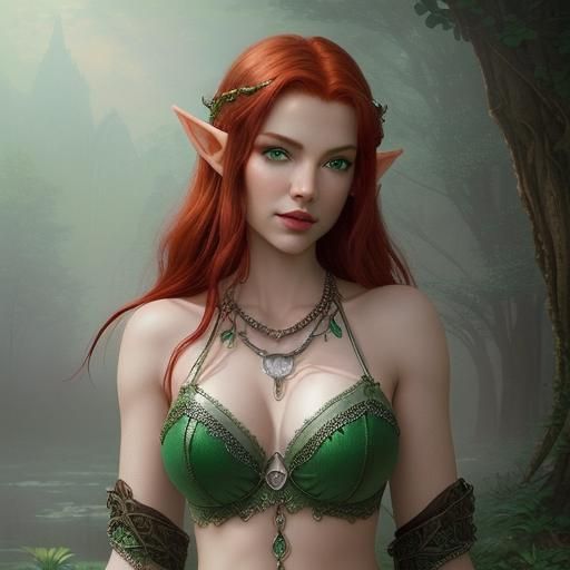 Ethereal Half-Elf Portrait in Fantasy Style