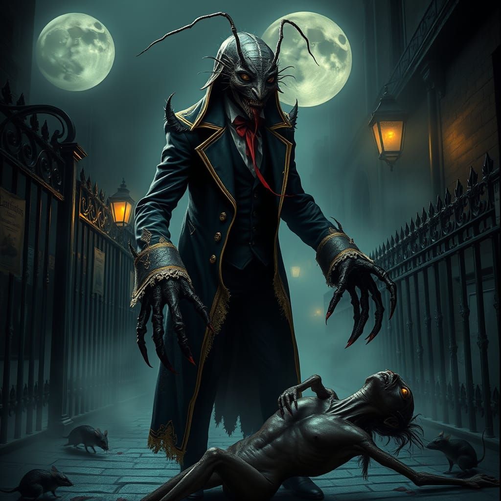 Vampiric Flea-Human Hybrid in Victorian London