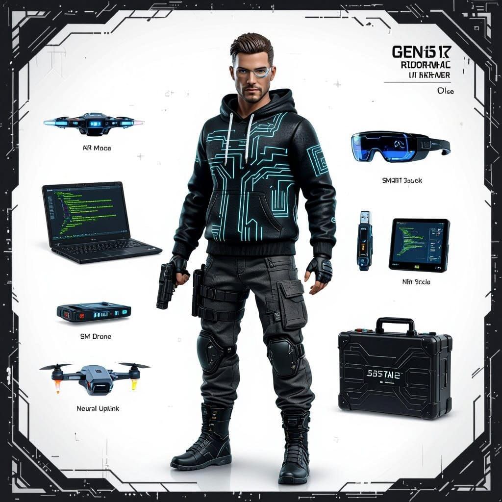 Cyberpunk Hacker Agent in Premium Collectible Packaging