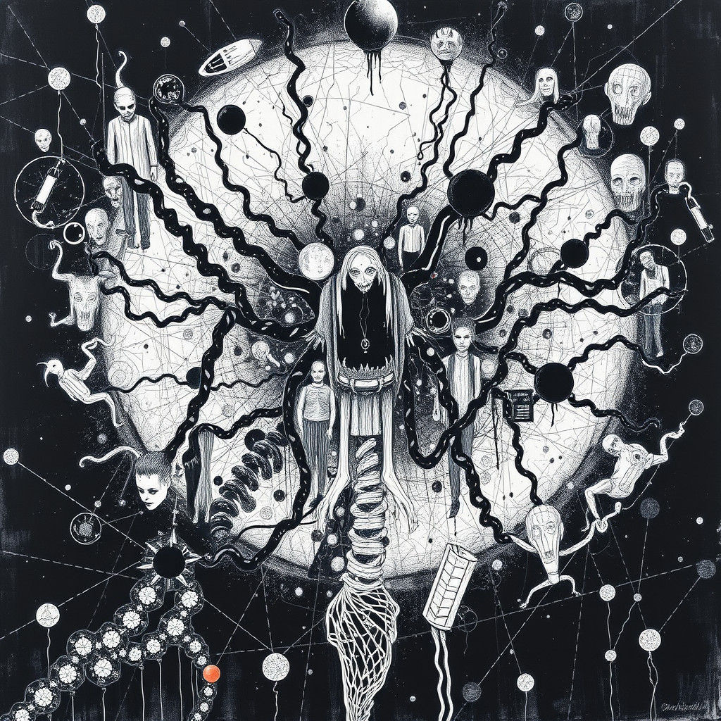 Surreal Trauma: A Cubist Mixed Media Painting