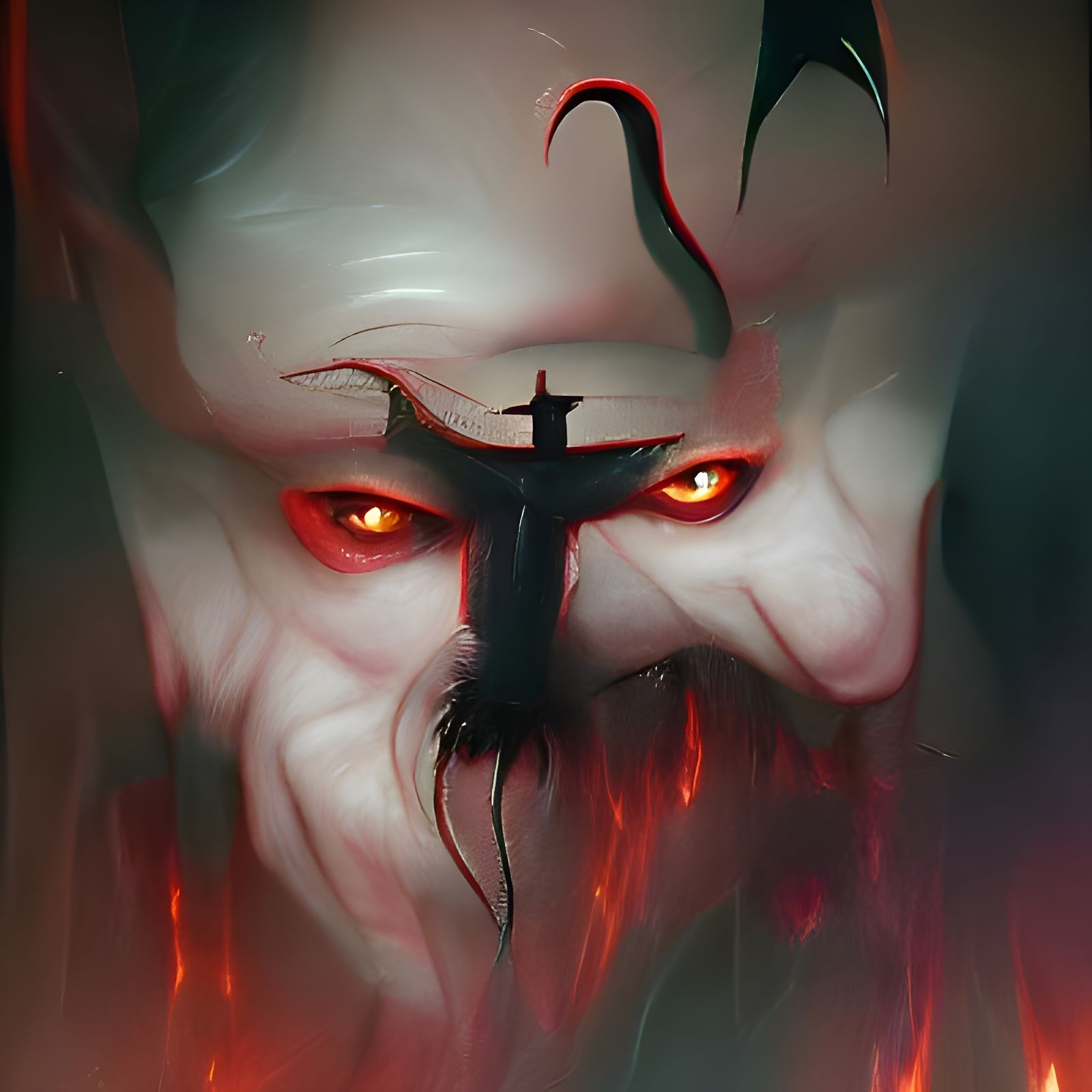 Sinister Horned Figure in Dark Fantasy Style