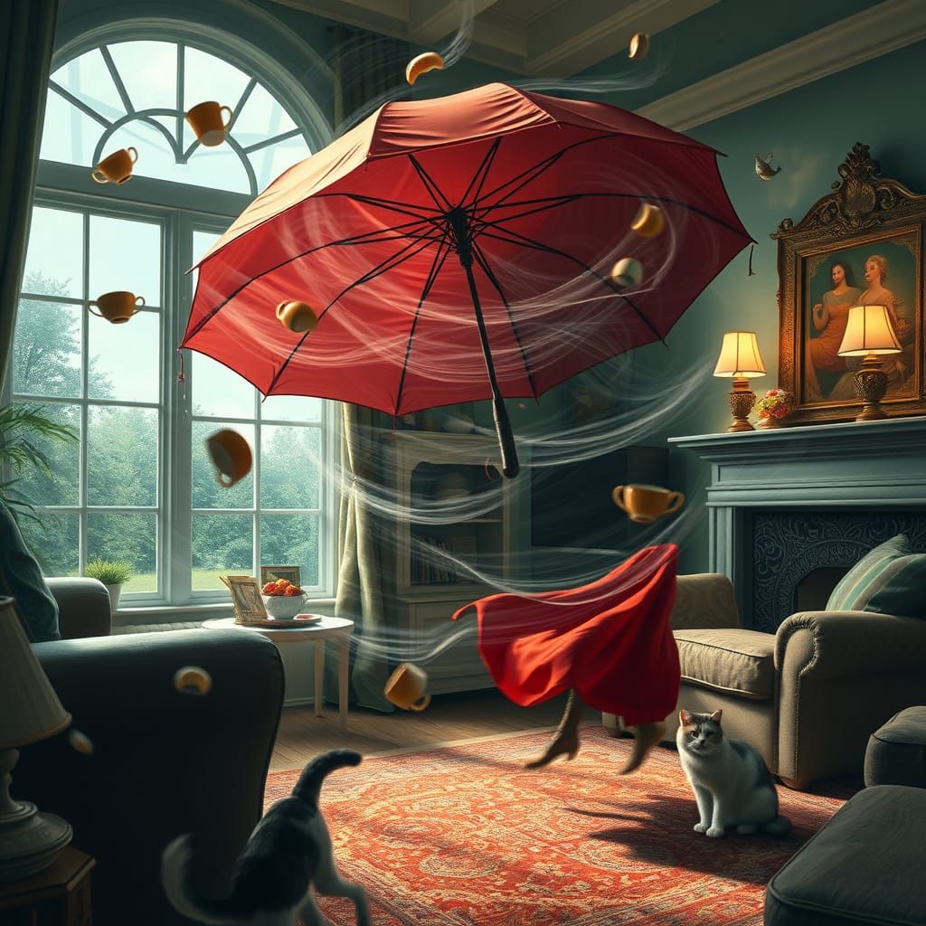 Whimsical Indoor Storm Brings Joyful Luck