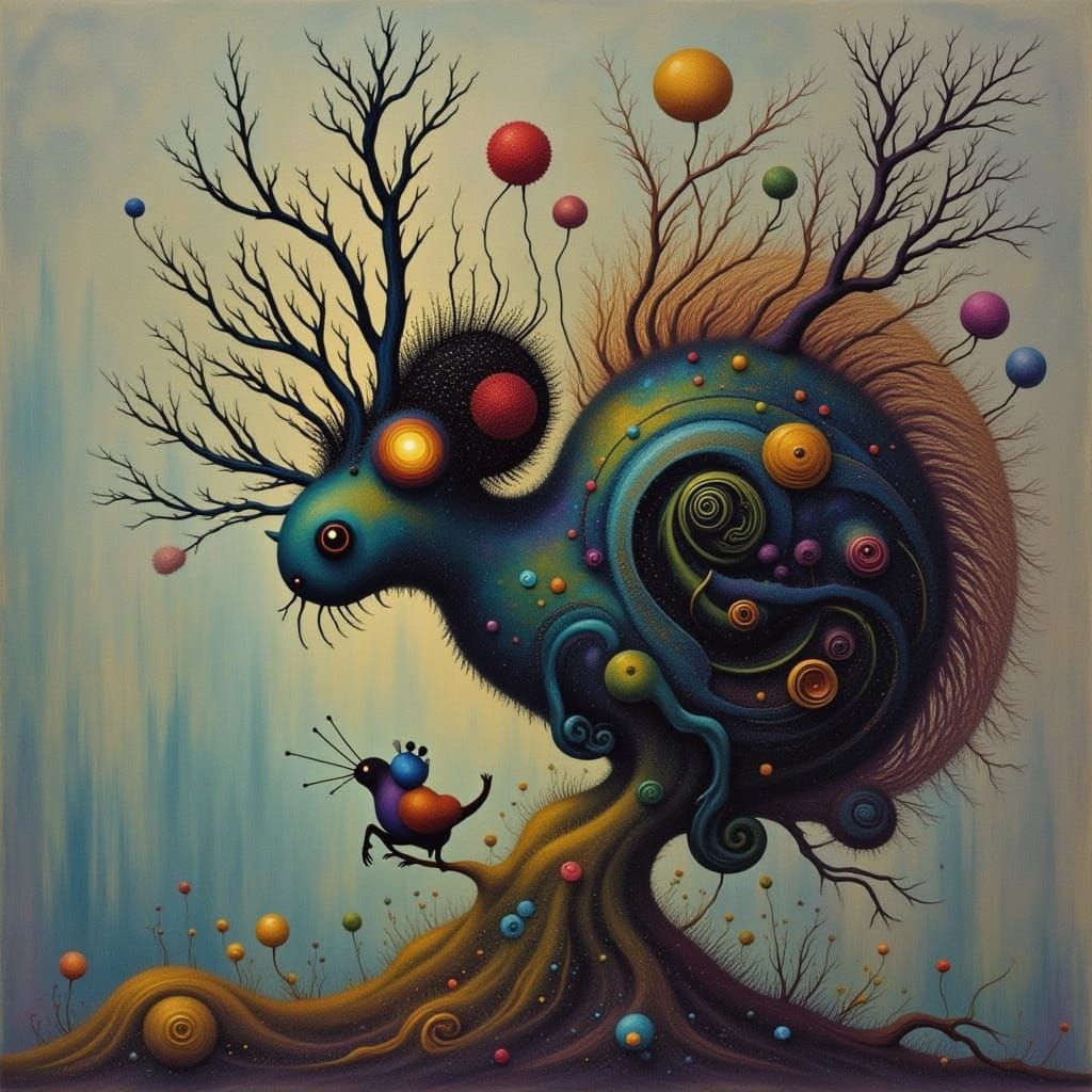 Neon Blast Cicada Song Abstract Art