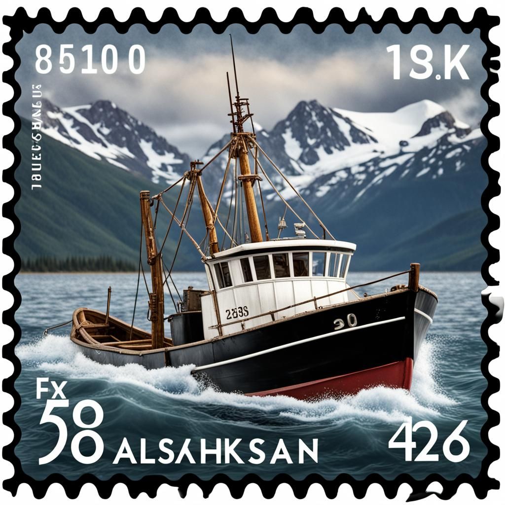 Alaskan Fishing Boat on US Postage Stamp