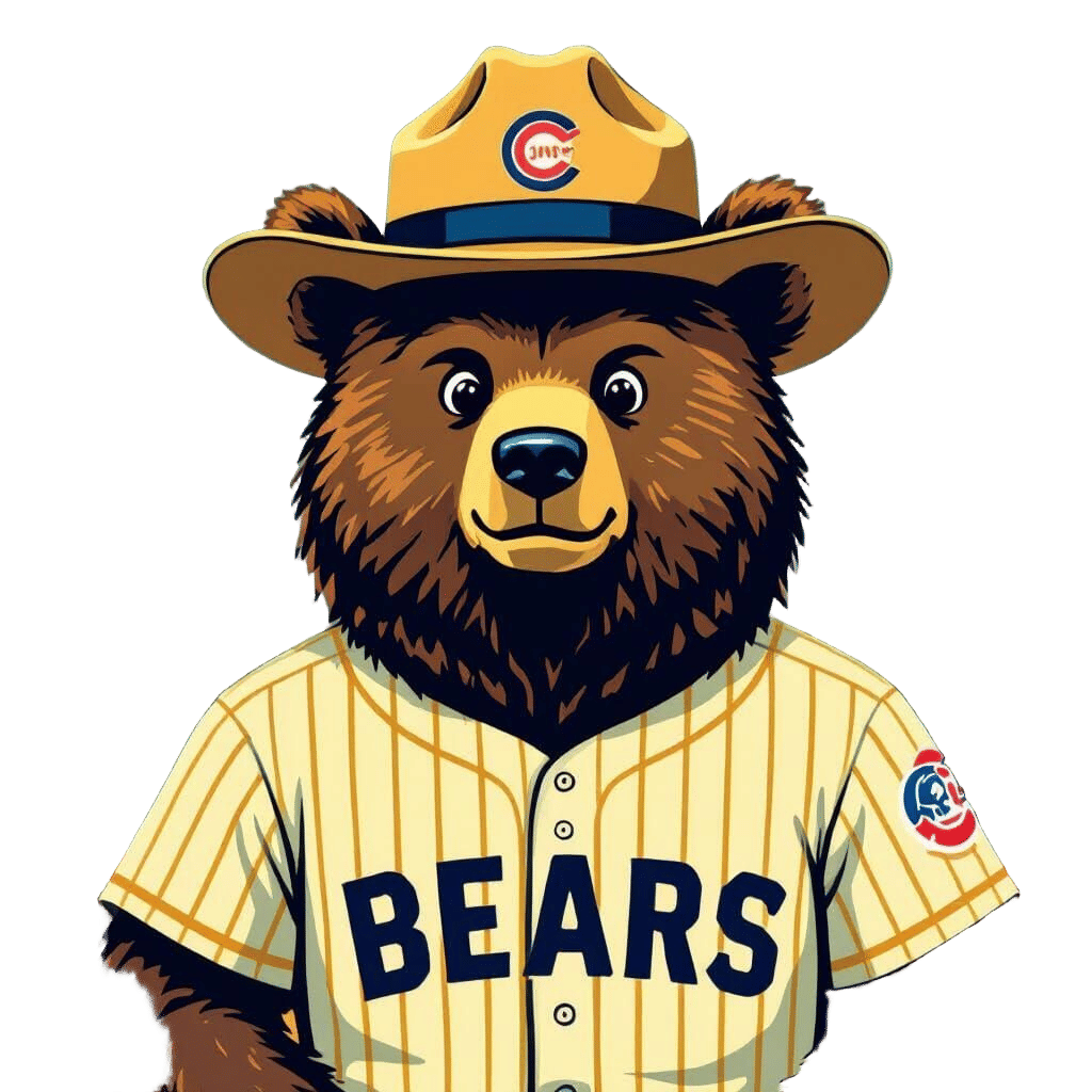 Smokey Bear in Cubs Uniform with "BEARS" Shirt