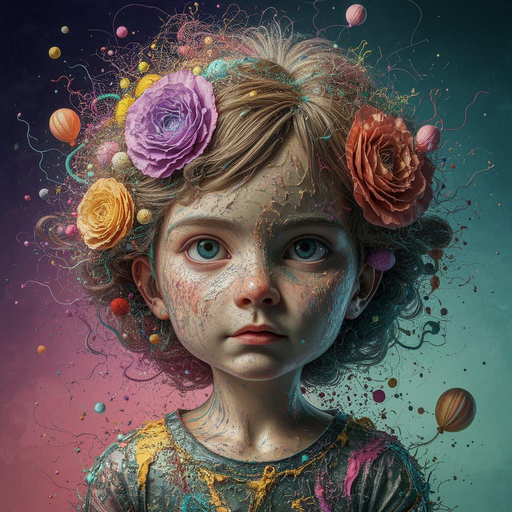 Whimsical Dreamscape in Neo-Impressionist Style