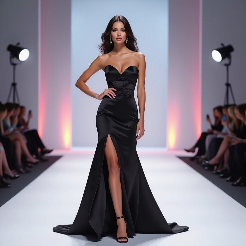 Elegant Femme Fatale Portrait with Dramatic Lighting