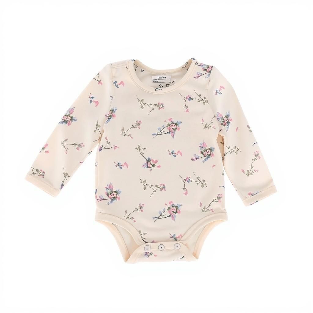 Floral Baby Onesie in Watercolor Illustration Style