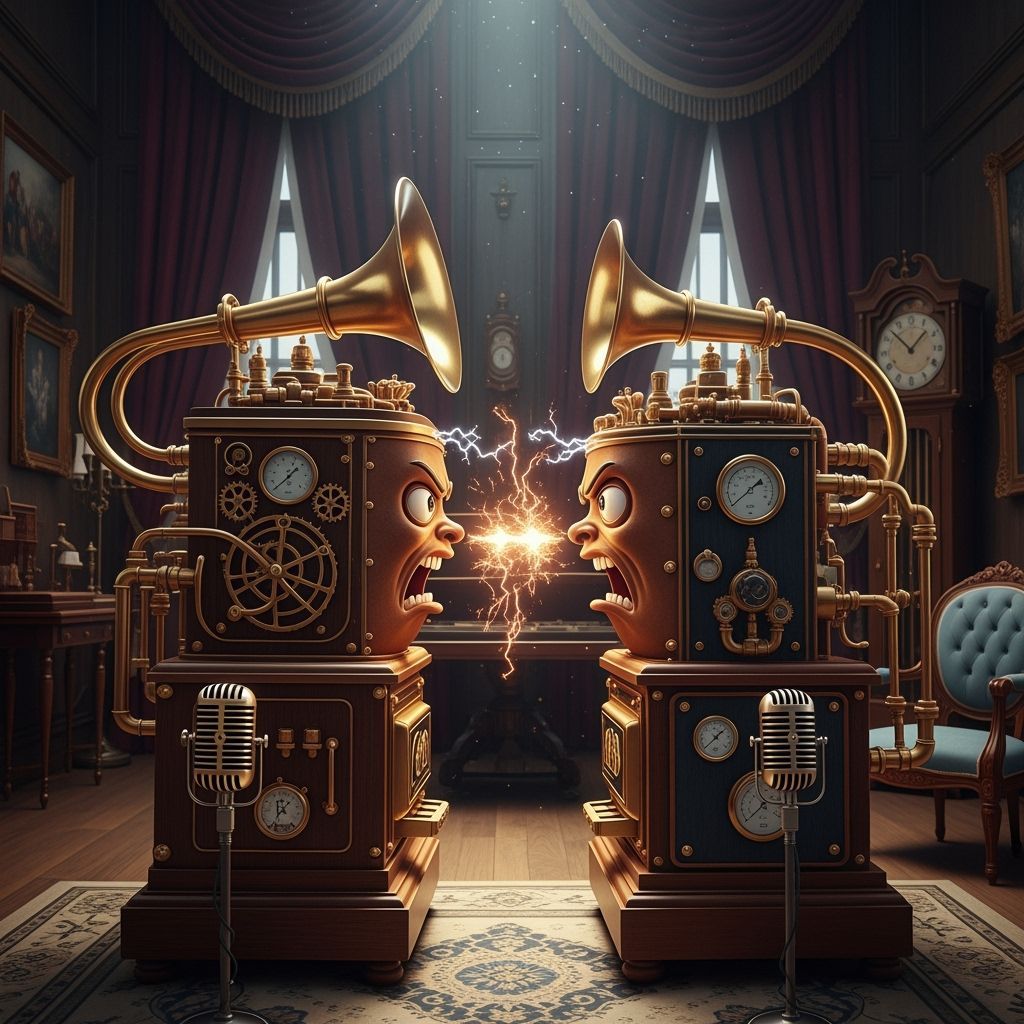 Steampunk Karaoke Machines Argue Over Jukebox Status