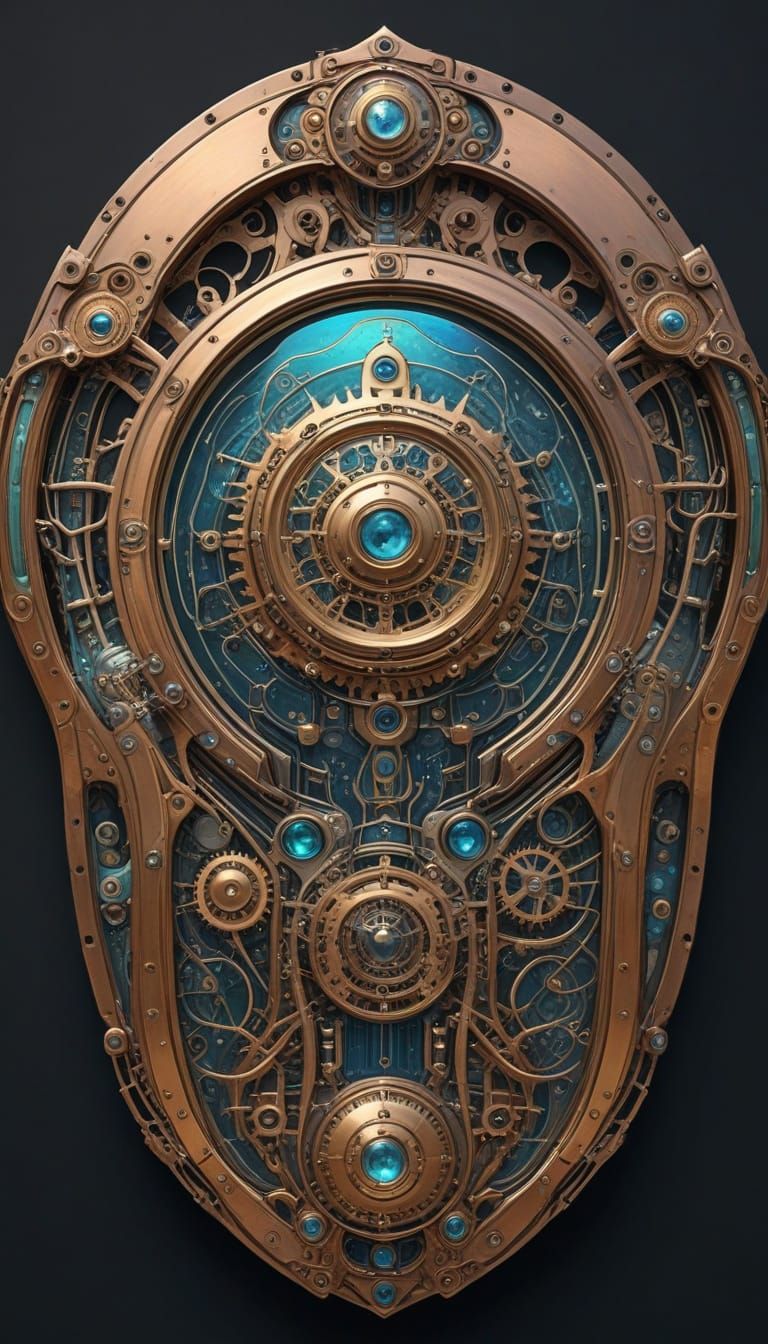 Cybernetic Art Nouveau Shield