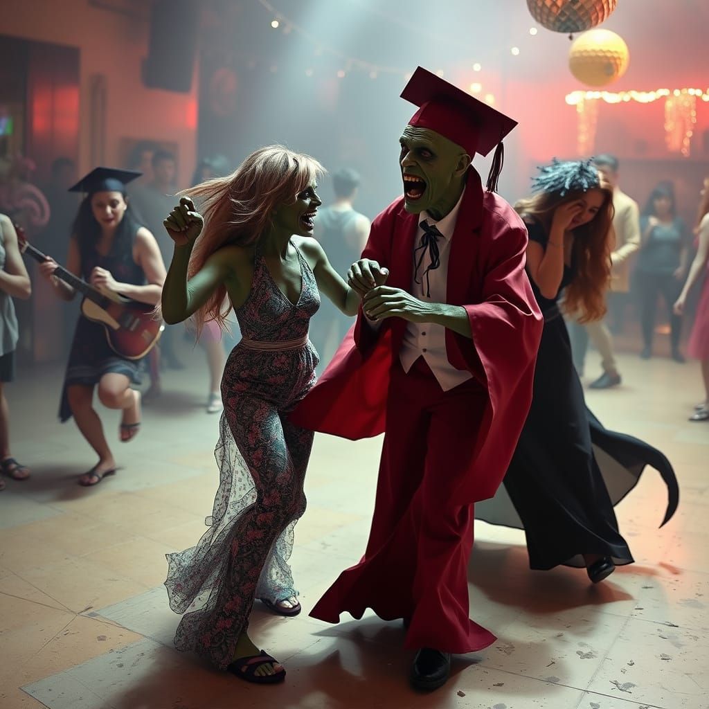 Zombies Dance at Graduation Party with Dragons