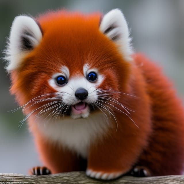 Adorable Red Panda Kitten with Big Eyes