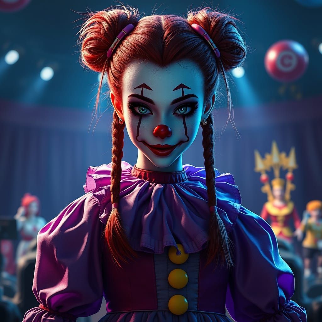 Whimsical Dark Fantasy Circus Maiden