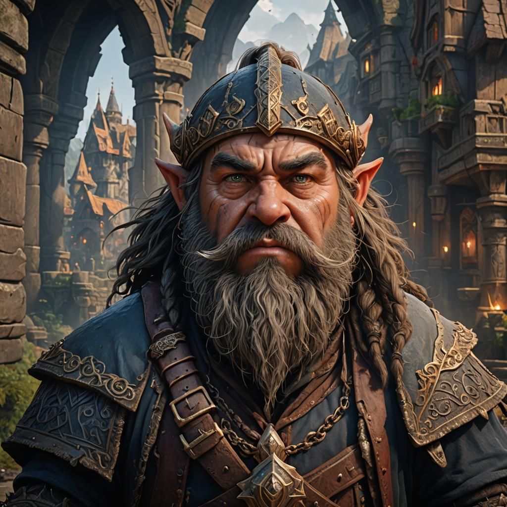 Realistic Portrait of a Young Dwarf