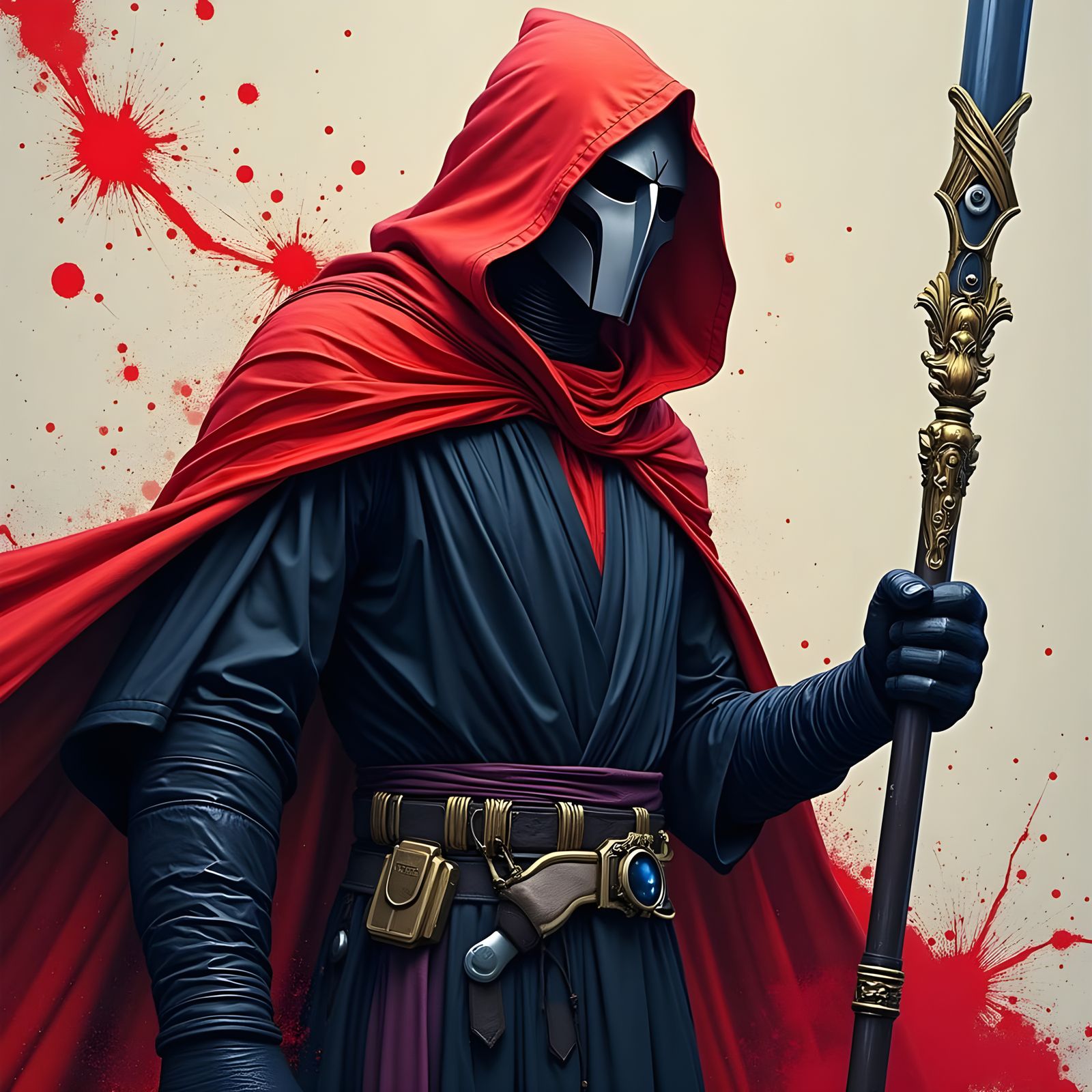 Towering Sith Lord in Graffiti Splash Art Style