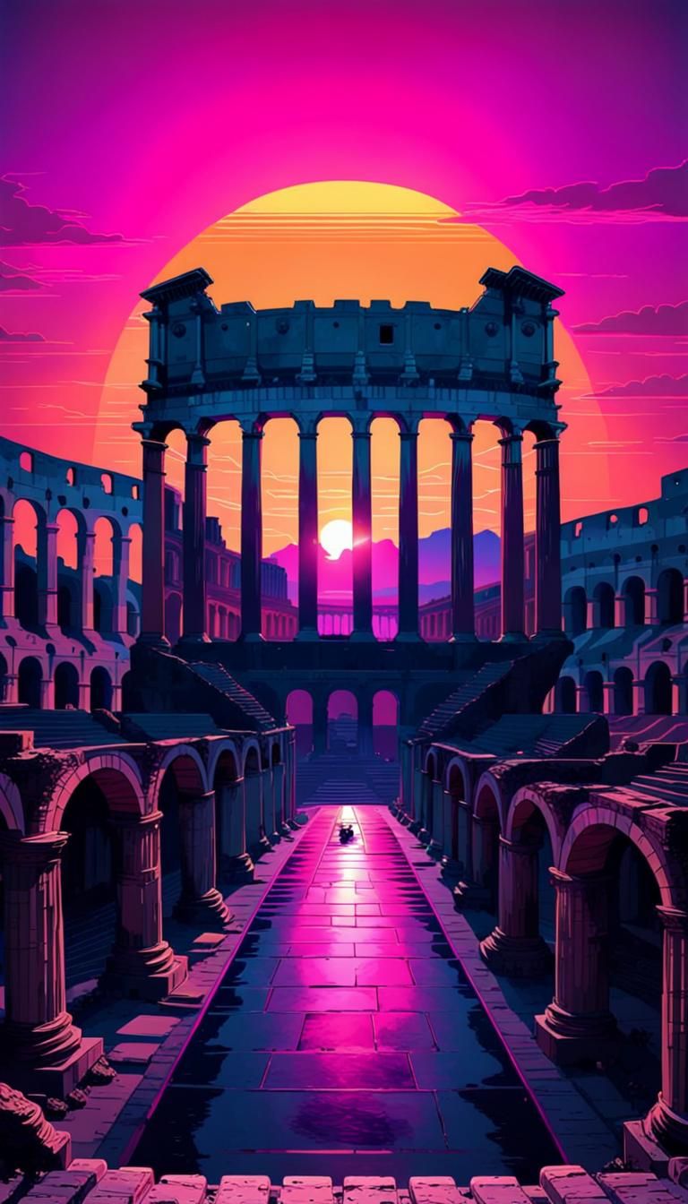 Sunset from the Coliseum.