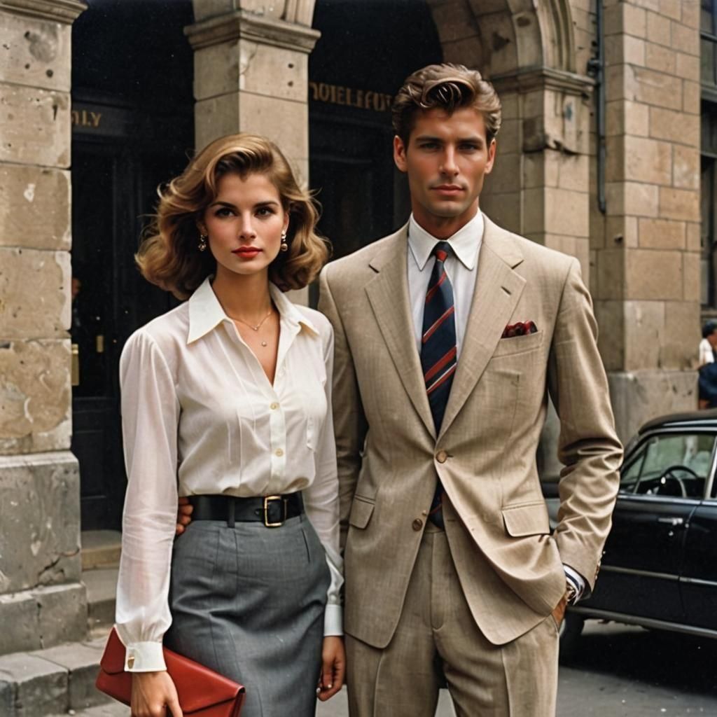 Colorful Image of Couple in Formal Attire