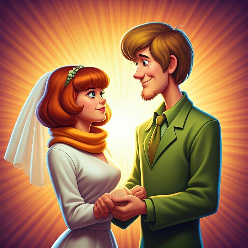 Shaggy and Velma's Wedding Day in 3D Digital Art