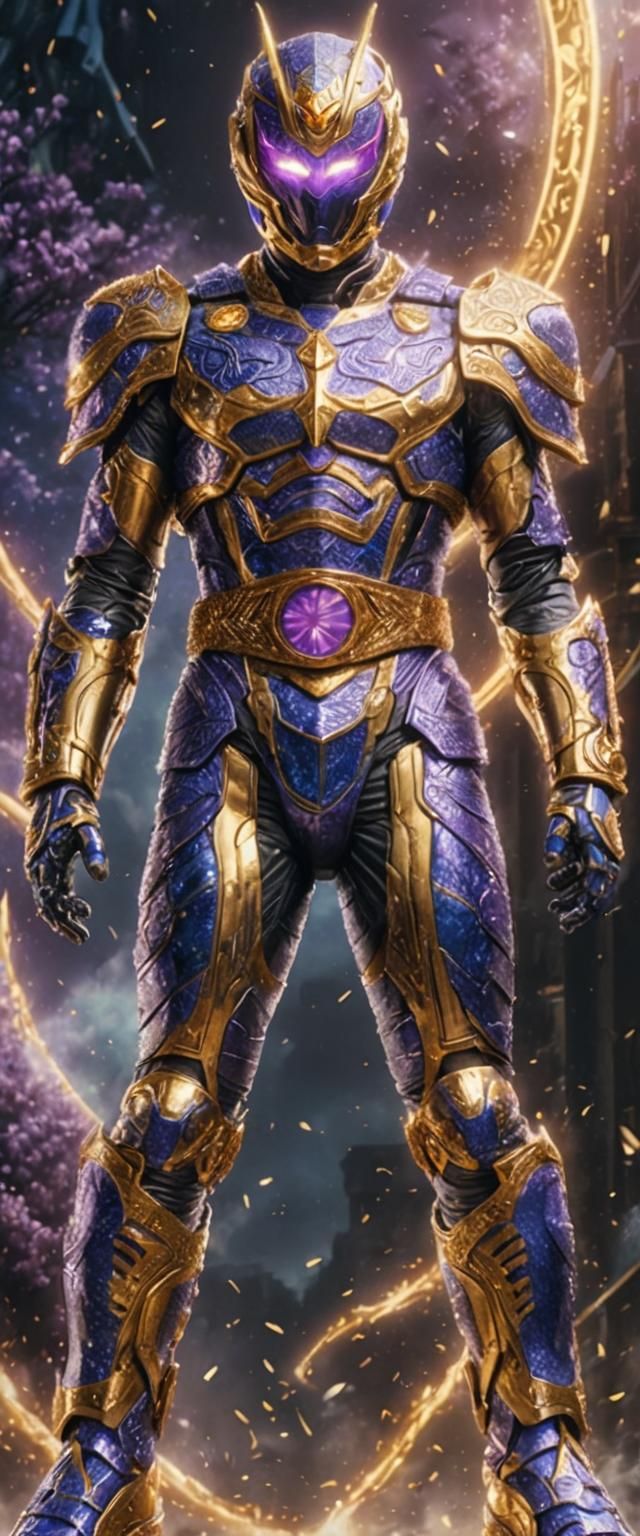 Heavenly Armored Warrior in Art Nouveau Style