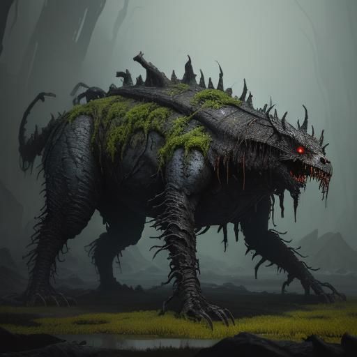 Grotesque Mud Creature in Fantasy Concept Art