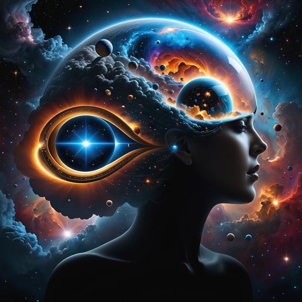 Surreal Art: The Universe's Mind in Digital Nebula