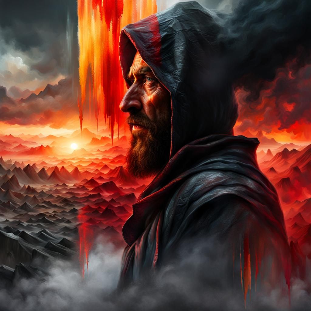 Ethereal Fingerpainting of Human Condition in Double Exposur...