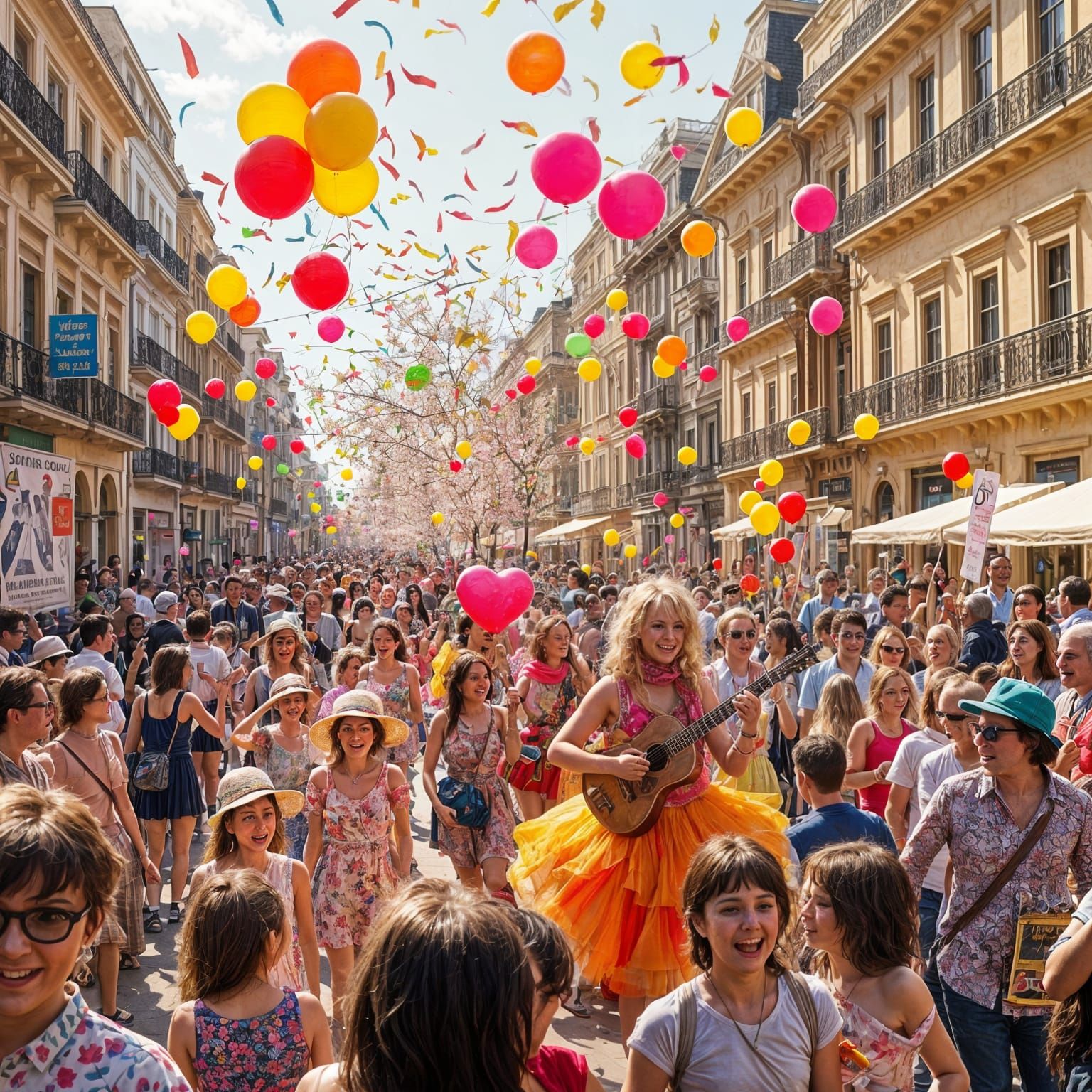 Springtime Love Parade in Vibrant Colors