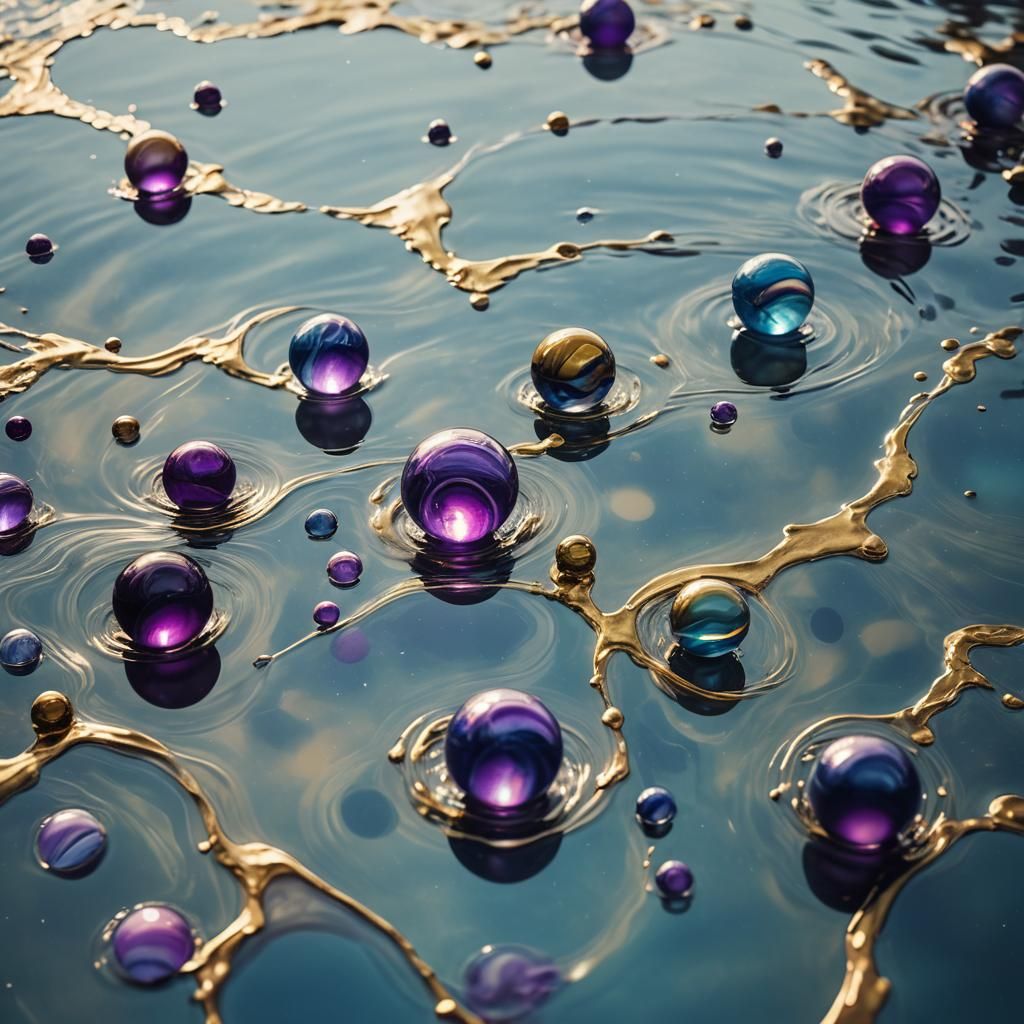 Mixed Media Wax Art Floating on Water