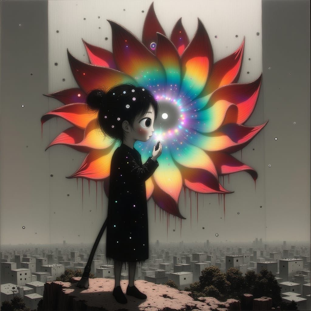 Vibrant Oil Painting in Triadic Color Scheme