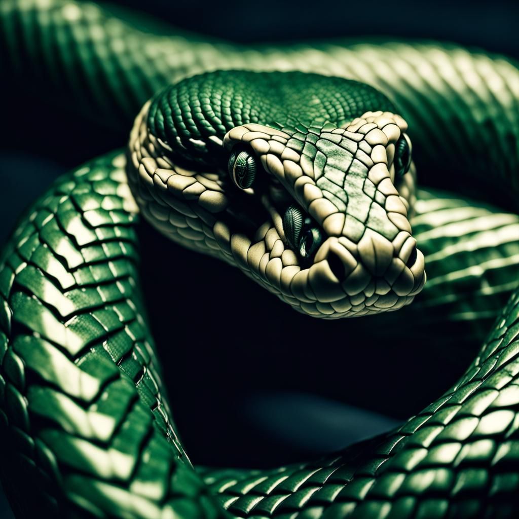 Hyperrealistic Slytherin Snake in High Definition