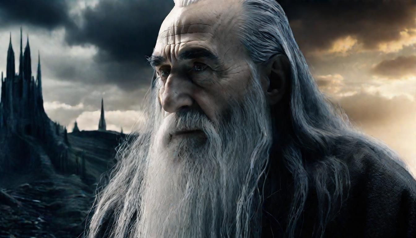 Saruman the White Portrait at Isengard in Detailed Matte Pai...