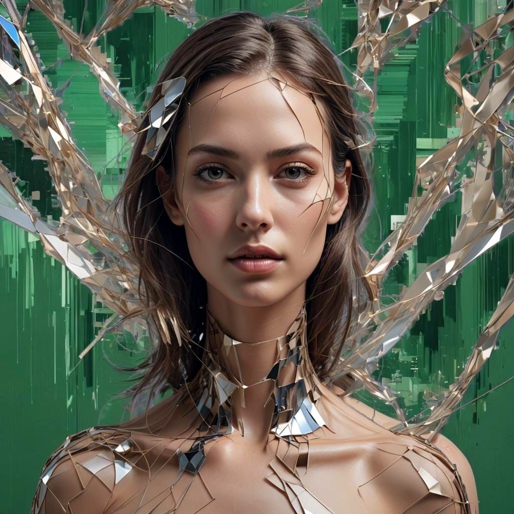 Striking 3D Portrait with Datamoshing Effects